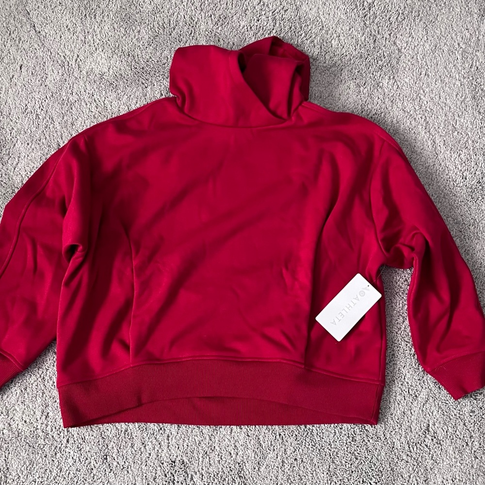Athleta Red Oversized Sweatshirt with Long Sleeves